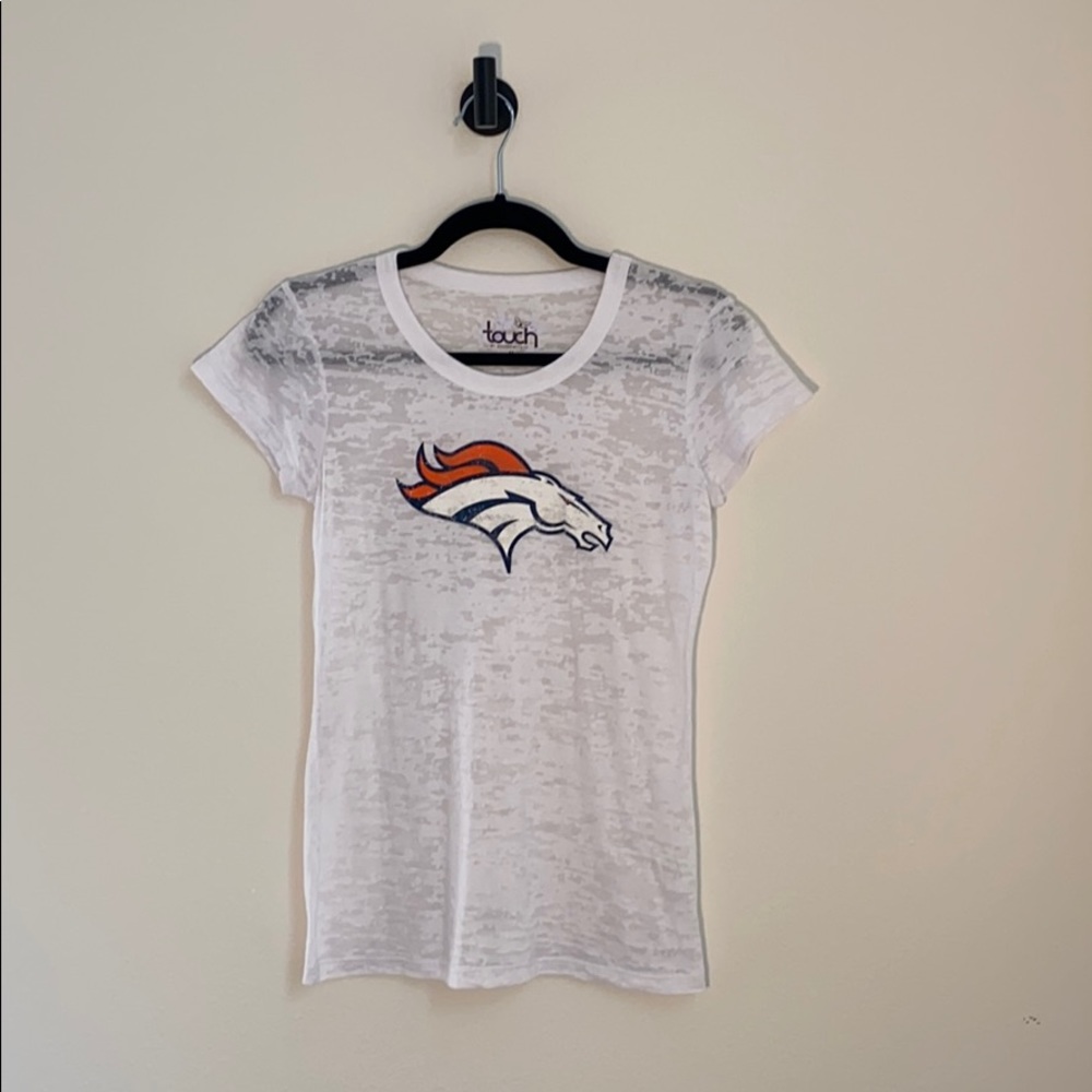 Denver Broncos Burnout Sports Tee White Medium